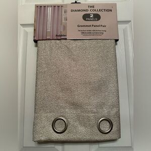 The Diamond Collection Pebbles Taupe Grommet Panel Pair 74” x 84” NEW